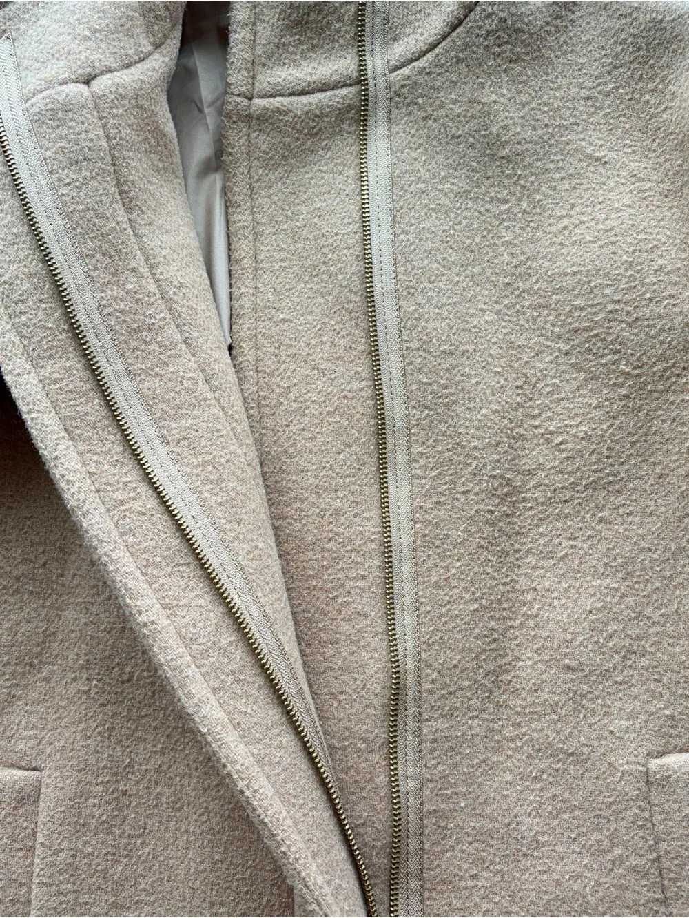 J. Crew camel tan wool blend winter coat jacket women’s size 00 lined pockets - Picture 2 of 10